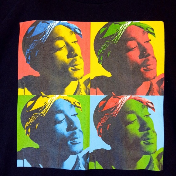 2PAC Shirt Mens 2XL Black Pop Art Quad Portrait Graphic Rap Hip Hop 2017 Tee - Picture 2 of 9